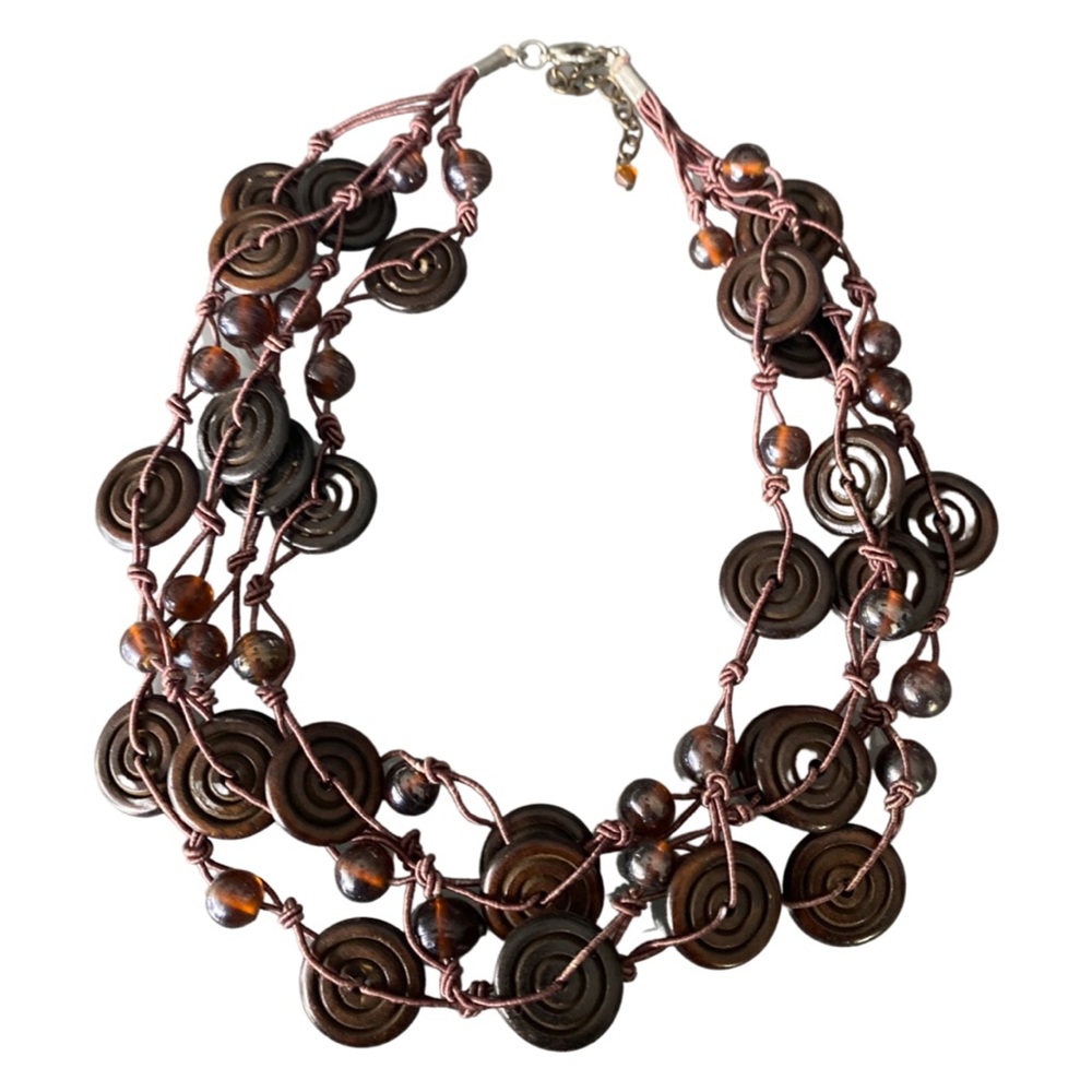 Layered Bead and Leather Necklace